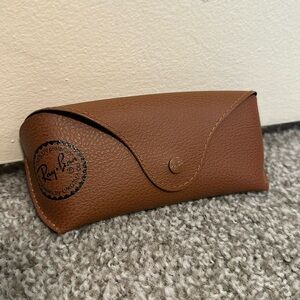 Ray Ban Brown Pebbled Leather Eyeglasses Case